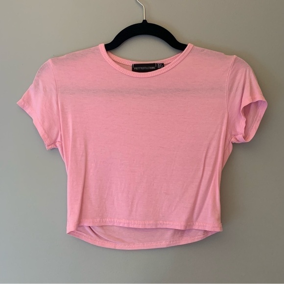 PrettyLittleThing Basic Baby Pink Short Sleeve Crop T-shirt. Size 4(S). - Picture 2 of 5
